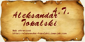 Aleksandar Topalski vizit kartica